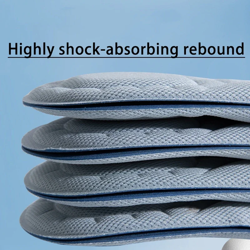 NEW Feet 5D Insoles for Shoes Men Outdoor Running Sports Insole Memory Foam Shock Absorption Shoe Sole Comfort Insoles 1/2Pair