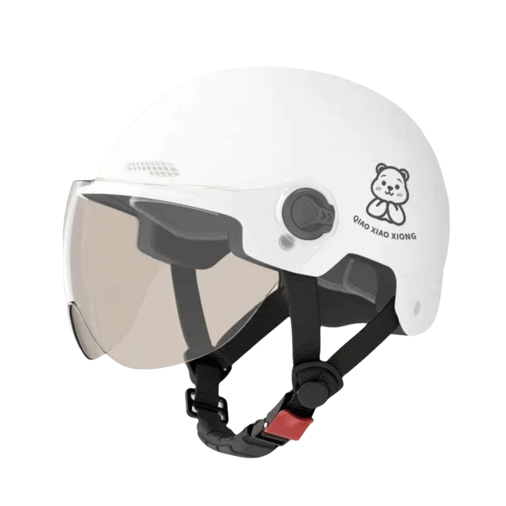 

New Cartoon Bear Electric Bicycle Helmet Sturdy Wear-resistant Safety Helmet With Goggles Motorcycle Headwear All-Season