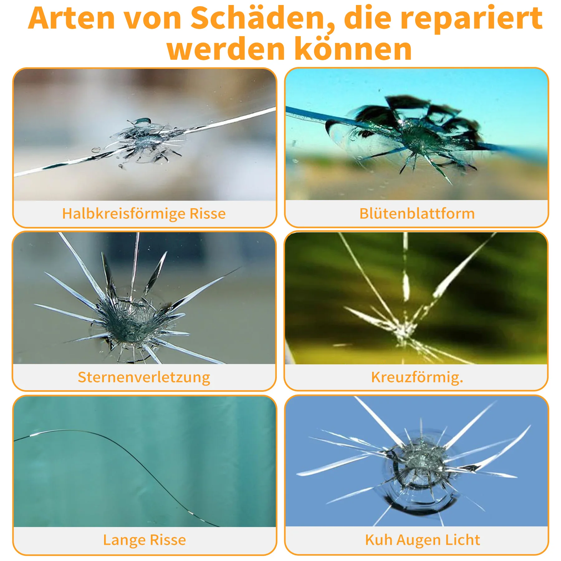 Professionelles Windschutzscheibe Reparaturset für Steinschlag Reparatur, Universal Glasreparaturset für Autos, Praktisch & Schnell & Einfach, OHNE UV-Lampe – Detail 7