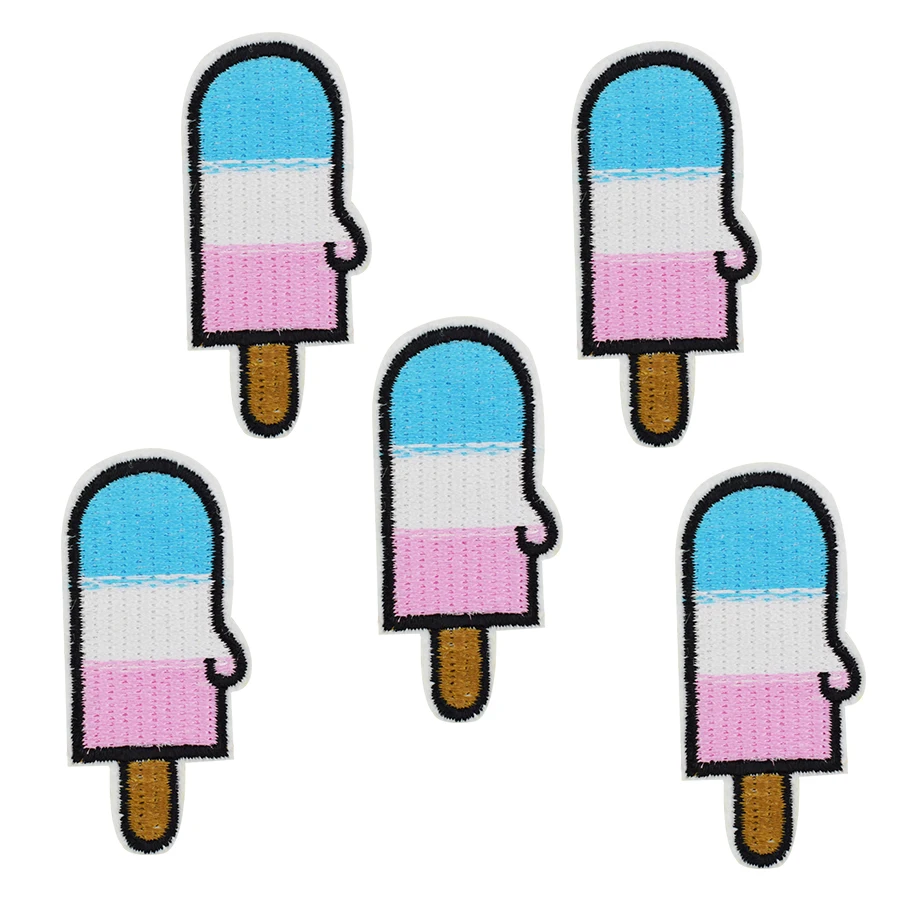 

10 pcs color Ice cream badge patches for clothing iron embroidered patch applique iron on patches sewing accessories for clothes