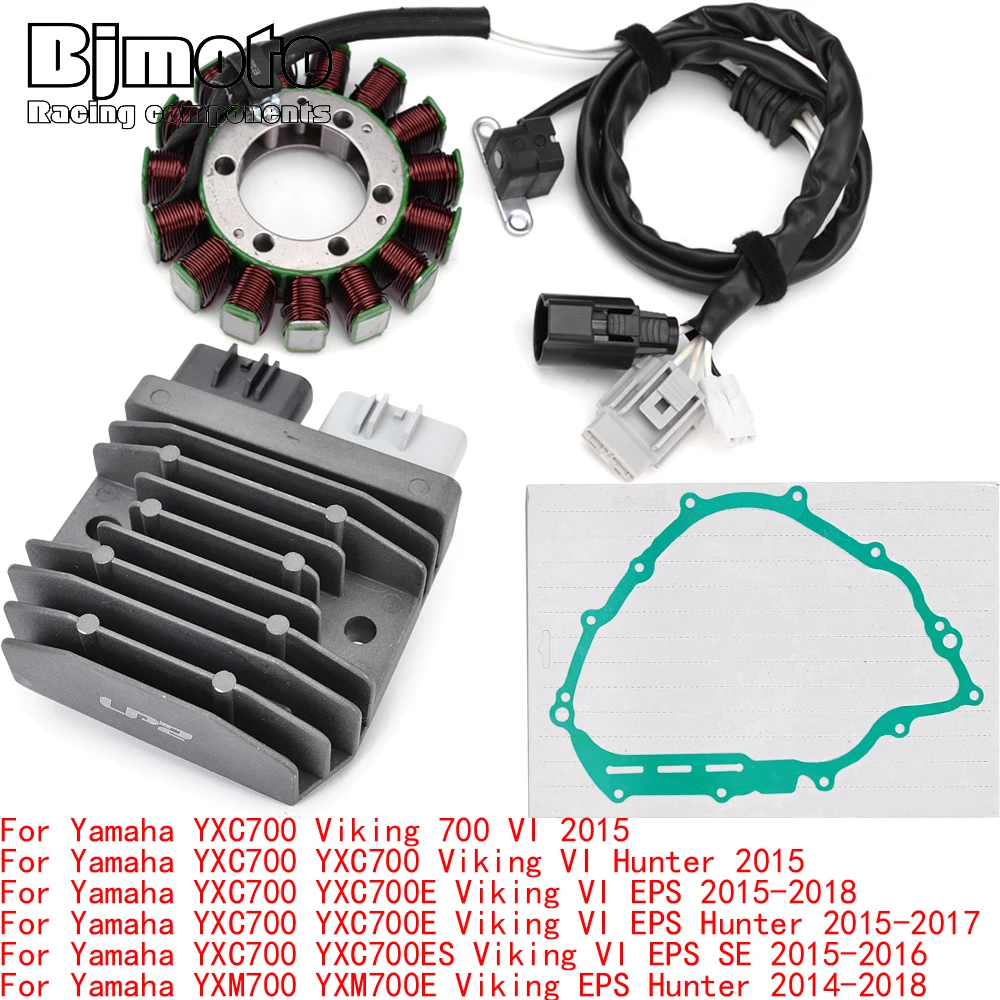 Engine Stator Coil+Voltage Regulator rectifier For Yamaha YXC700 YXC700 E ES Viking VI EPS Hunter SE 2015-2017 2018 with Gasket