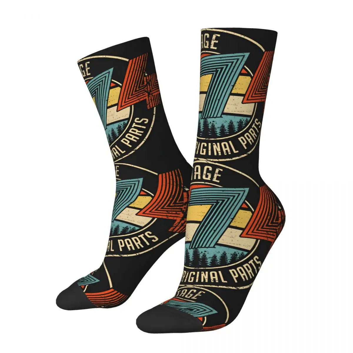 Vintage 1974 All Original Parts Birthday Gifts Men Women Socks Windproof Novelty Spring Summer Autumn Winter Stockings Gift