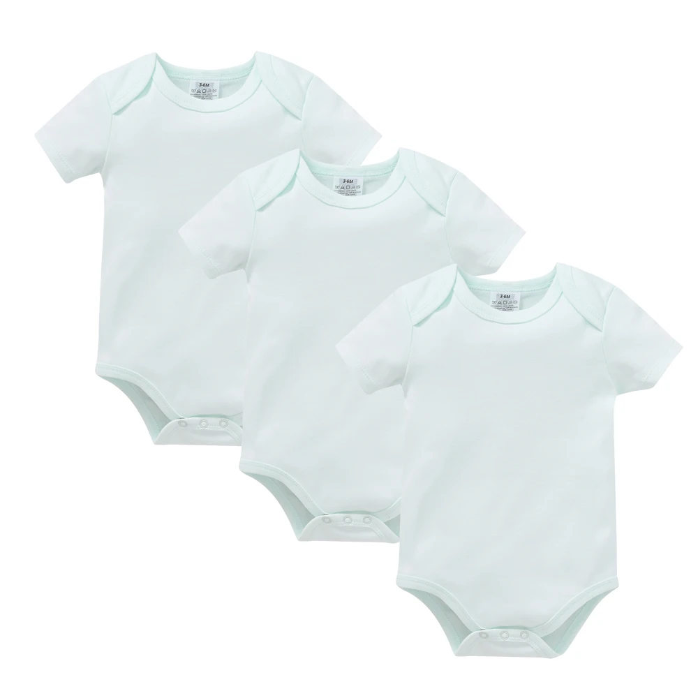 2026 New Born Baby Girls Bodysuit Short Sleeve Summer Cotton Clothes 0-24 Months 3 Pcs/lot