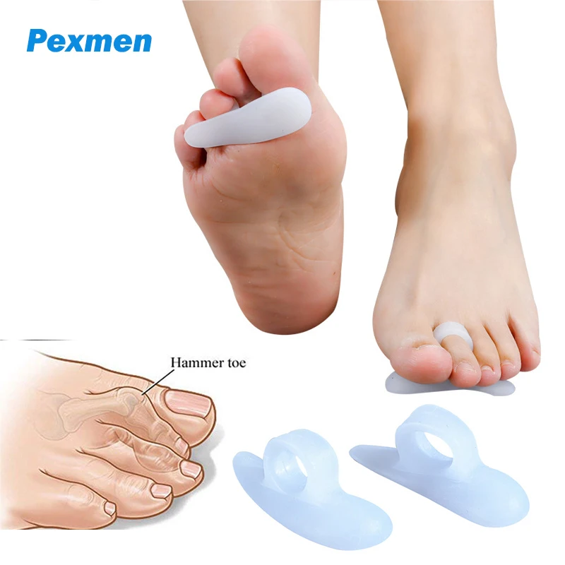 

Pexmen 2Pcs Soft Gel Hammer Toe Correcto Toe Cushions Hammertoe Support Pads for Curled Crooked Claw Mallet Curling Toes Relief