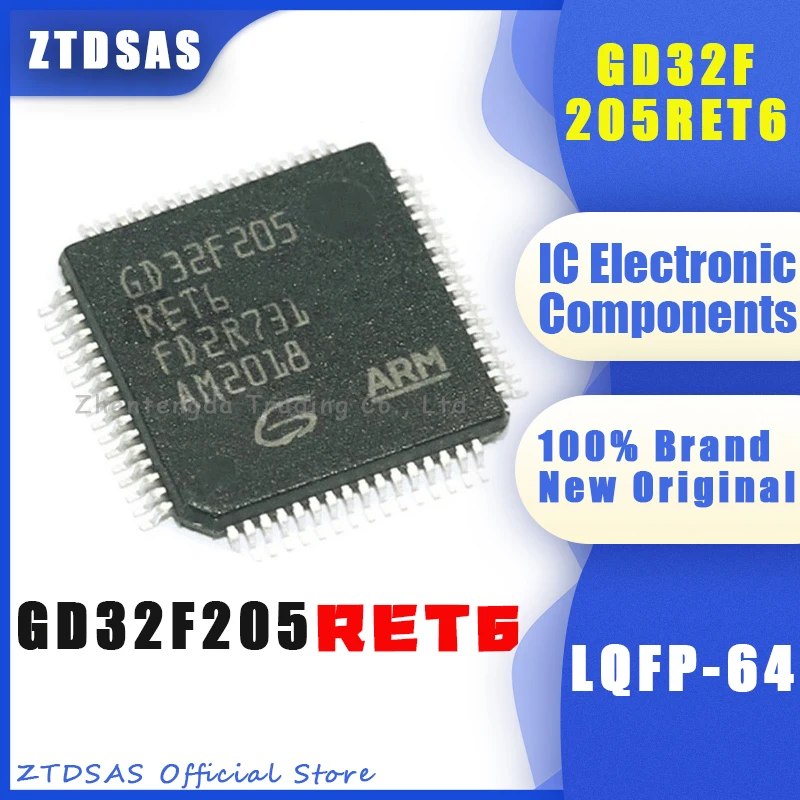 

1-10pcs New GD32F205RET6 GD32F205RE GD32F205 GD32F GD32 GD IC MCU LQFP-64