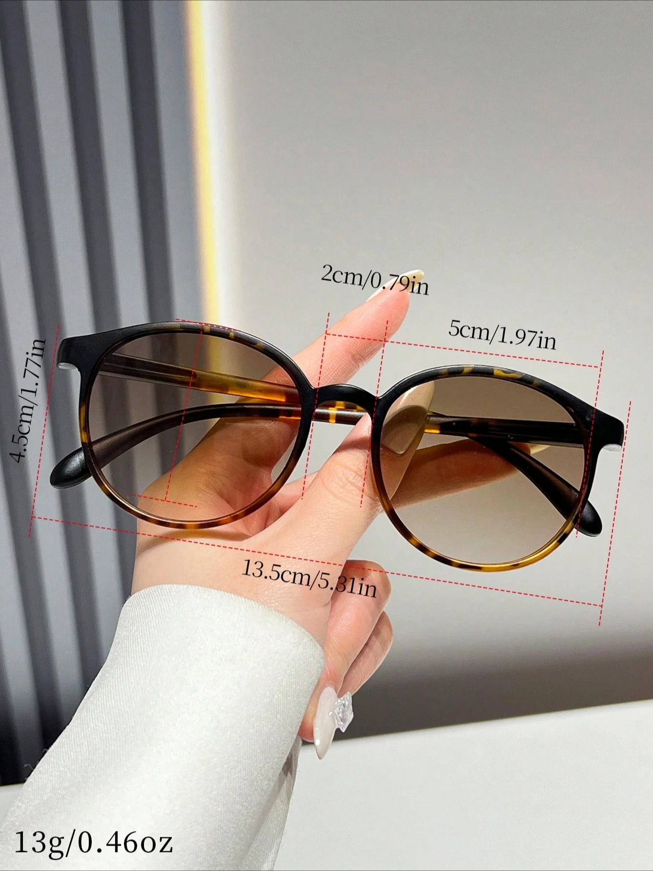 Small fresh style leopard print tea  colored unisex UV protective trendy sunglasses