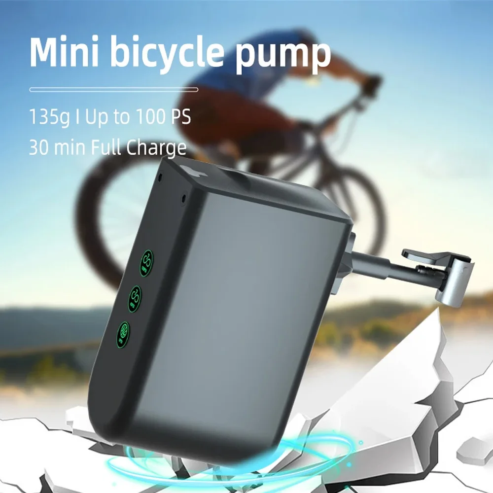 Portable Mini Electric Air Pump Car Bicycle Cordless Tire Inflator USB Rechargeable Air Compressor 100PSI Tire Inflator