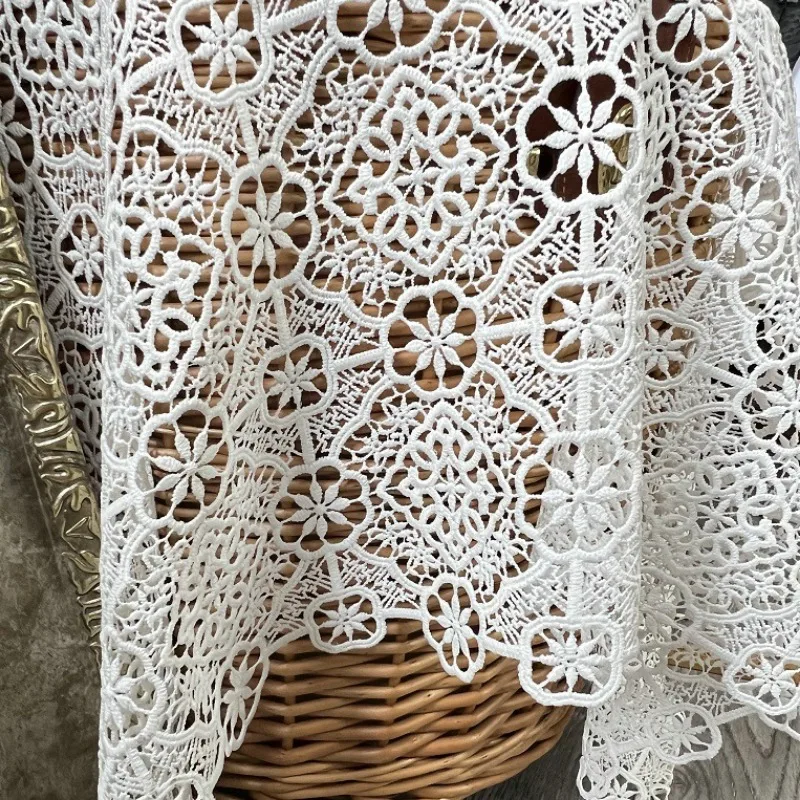Milk Silk Water Soluble Embroidered Lace Fabric Clothing Designer Fabric for Sewing Apparel Costume By The Yard