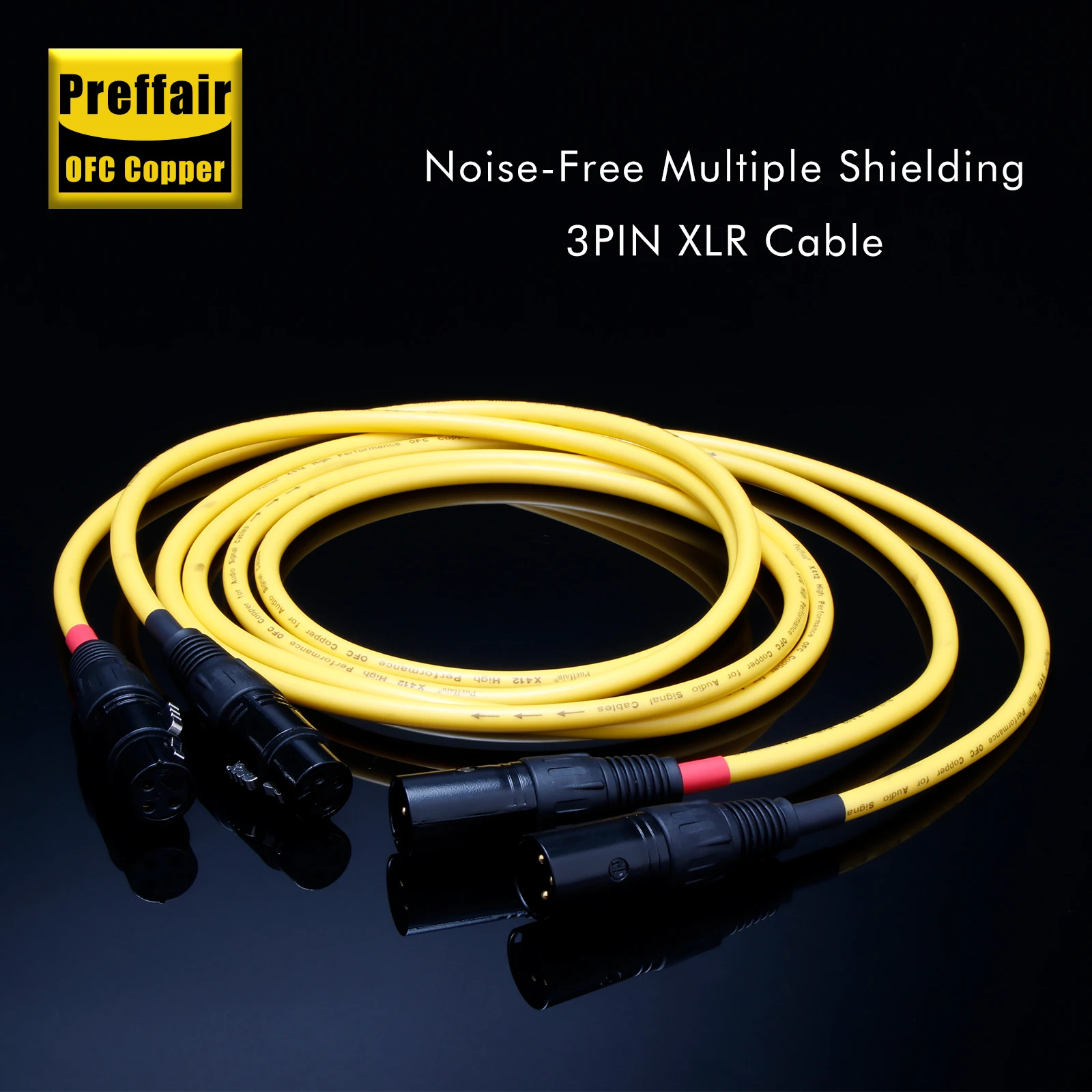 XLR-Kabel-Paar Preffair X412 Stecker auf Buchse Verlängerungskabel für Mikrofon Audio Sound Verstärker Kamera – Detail 1