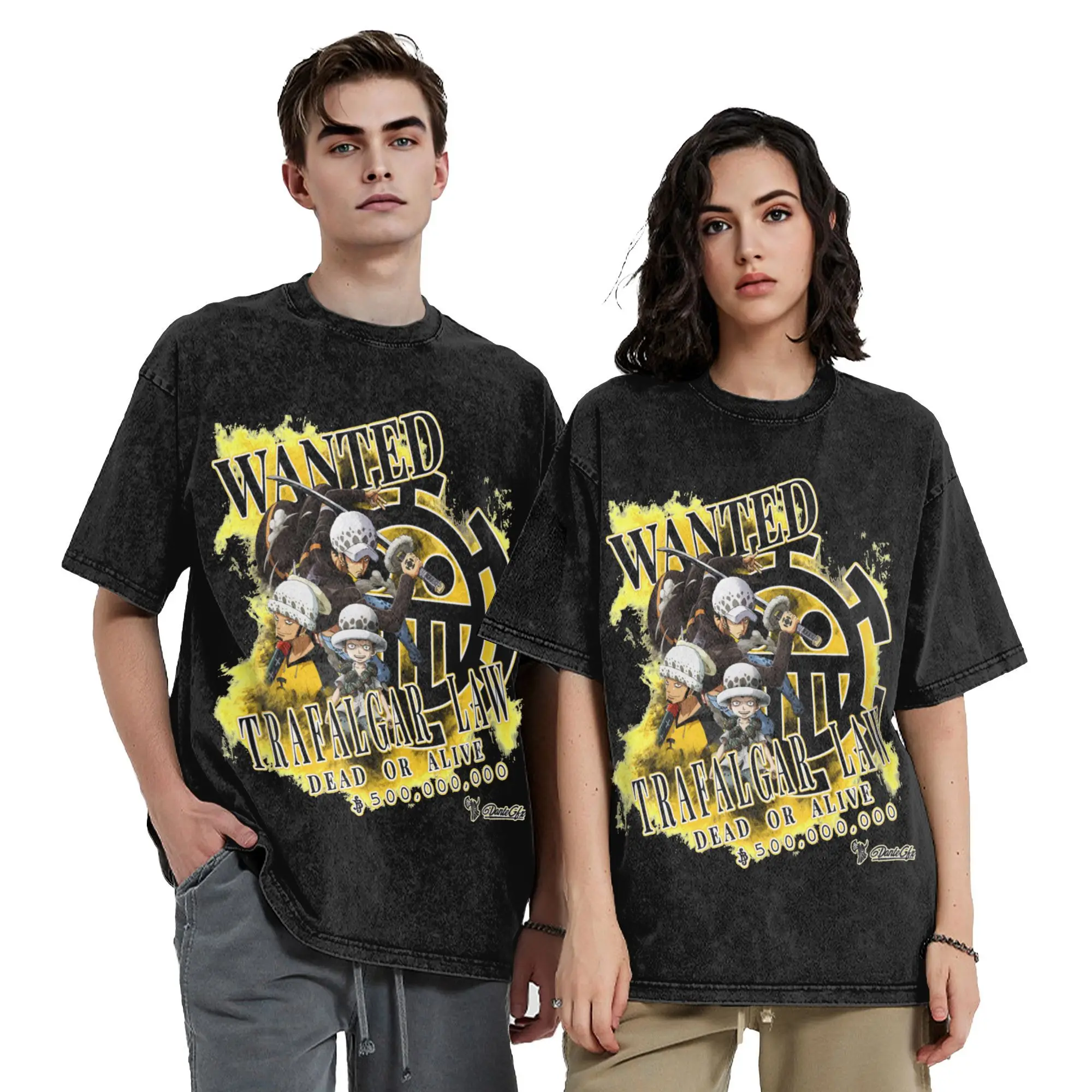 

Law Vintage Washed T Shirts Trafalgar Law One Piece Luffy Anime Cotton Clothes Short Sleeve O Neck Tees 4XL 5XL 6XL T-Shirts