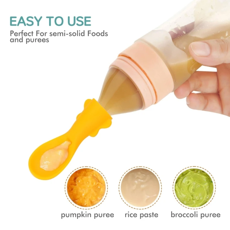 Silicone Spoons Travel Friendly Baby Feeding Spoons set for Baby Pouches