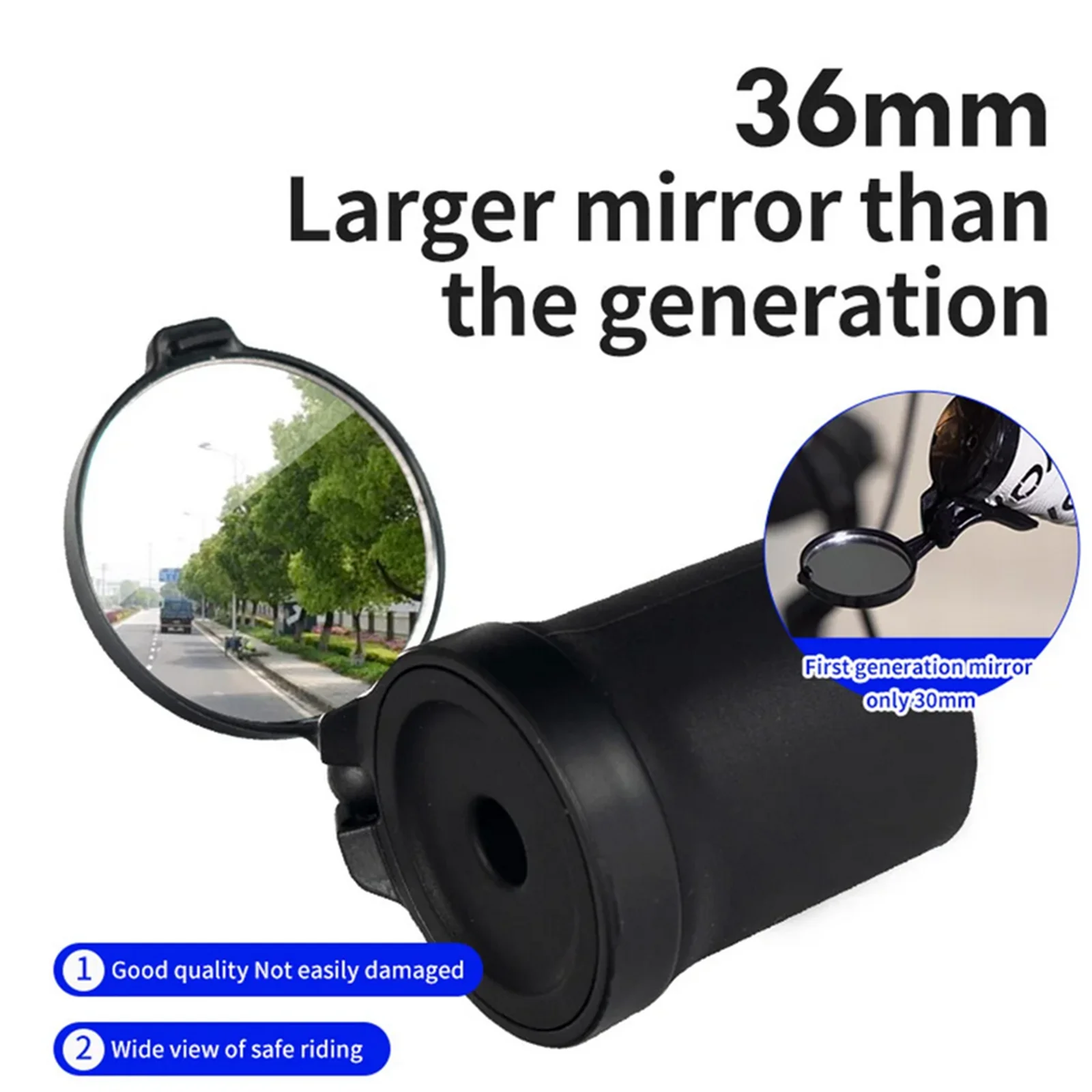 Bicycle Rearview Mirror Adjustable Rotating Convex Wide-Angle Mirror Bicycle Handlebar Rearview Mirror Road Cycling Accessories