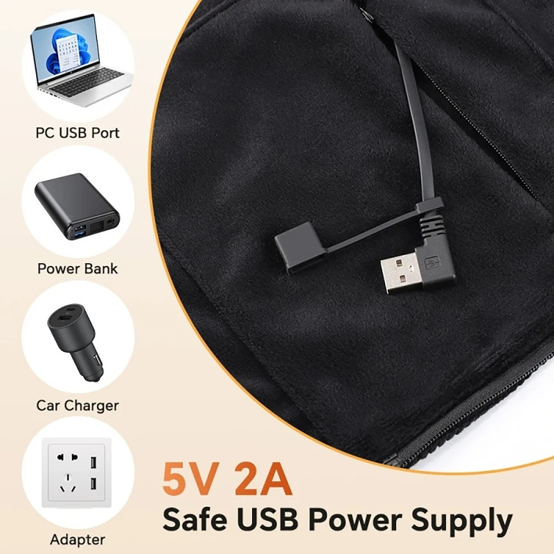 Winter Keep Warm Cotton Heated Shawl Blanket Wearable Graphene Heating Shawl 3-Level Temperature Control USB-Heated Nap Blanket