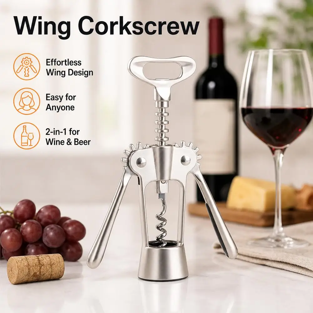 Hand Movement Bottle Opener Classic Practical Stainless Steel Wine Opener Portable Cork Remover