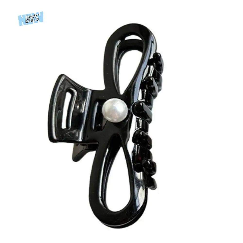 

French Design Women Hair Claws Hair Ornament Leopard Ponytail Hair Clips Retro Pearl Lady Shark Clip for Girls Headwear