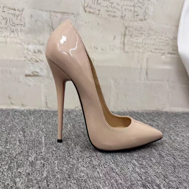 

Фетиш-высокие каблуки 16c/14 см, женские туфли-лодочки, мужские сексуальные прикроватные туфли для косплея, неглубокие туфли, острый носок, без шнуровки, размер 36-46, разные цвета