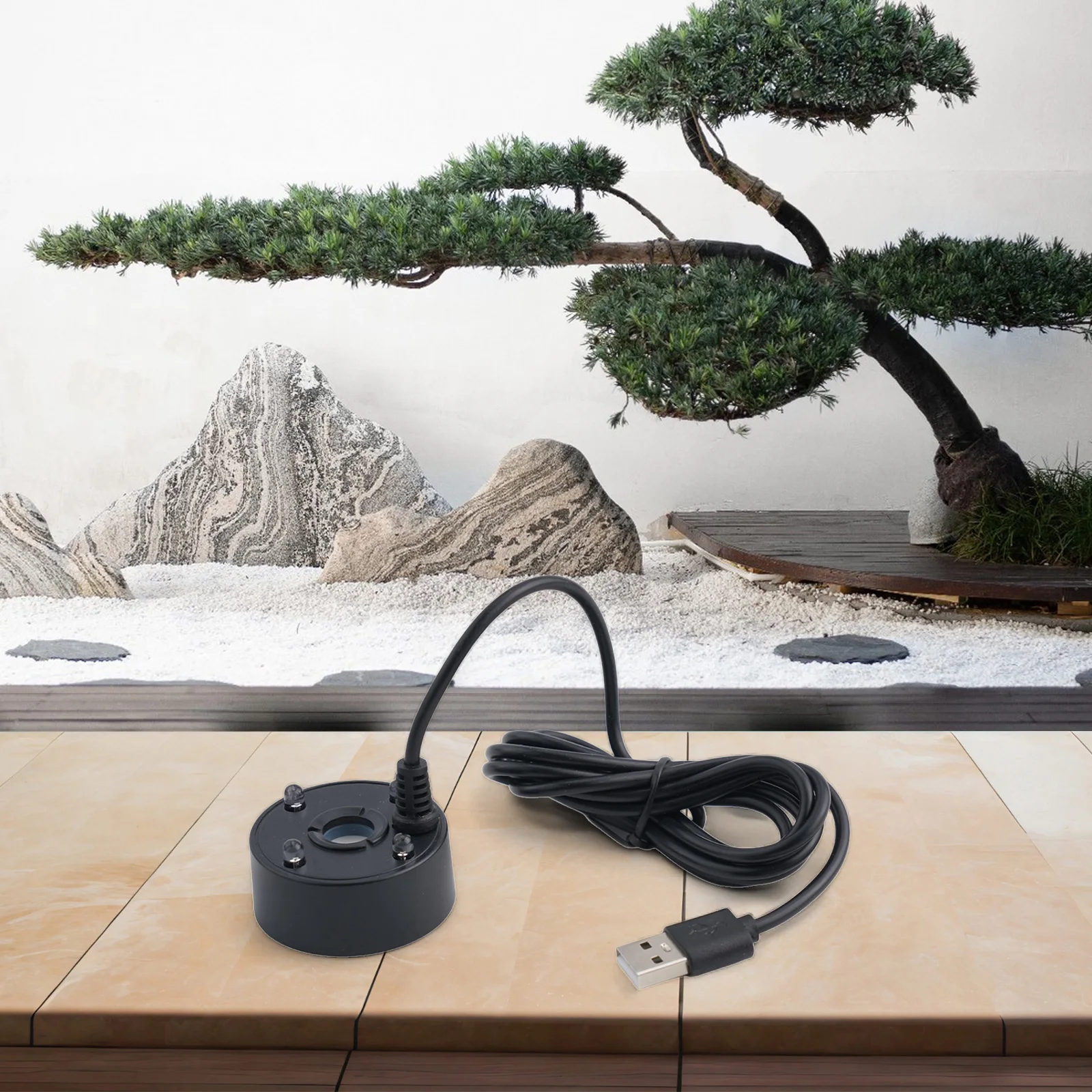 5V USB Mist Maker Fogger With LED Fog Maker Machine LED Colorful Lights Water Circulation Landscaping Spray Home Humidifiers