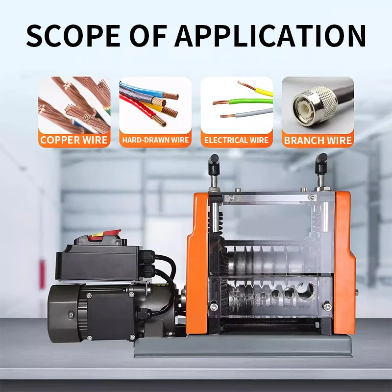 60W Wire Stripper 1.5-25mm Visual Stripping Depth 7-Hole Mold Suitable for Recycling Copper Wire from Scrap Cables