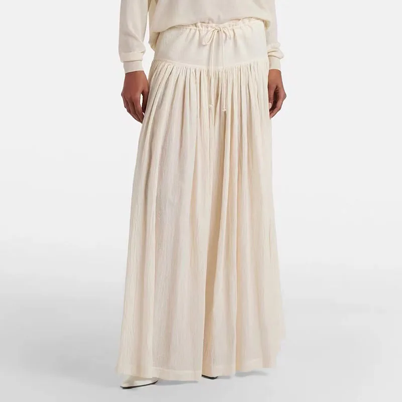 Rope-tied high-waisted wide-leg pants for women - Soft and loose, slimming and casual skirt pants, 2026 spring/summer new style