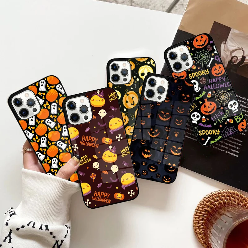 Ghost Pumpkin HALLOWEEN TRICK TREAT SCARY CREEPY Phone Case Magnetic for iPhone 15 16 14 13 Pro Max 11 12 Mini Magsafe Cover