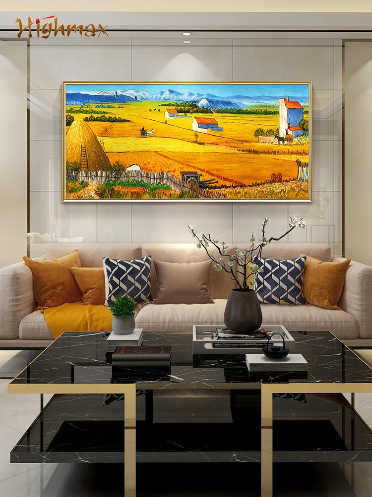 highmax Famous Harvest Canvas Painting Golden Wheat Prints Manor Landscape Art Picture Printed For Wall Living Room Home Decor ﻿