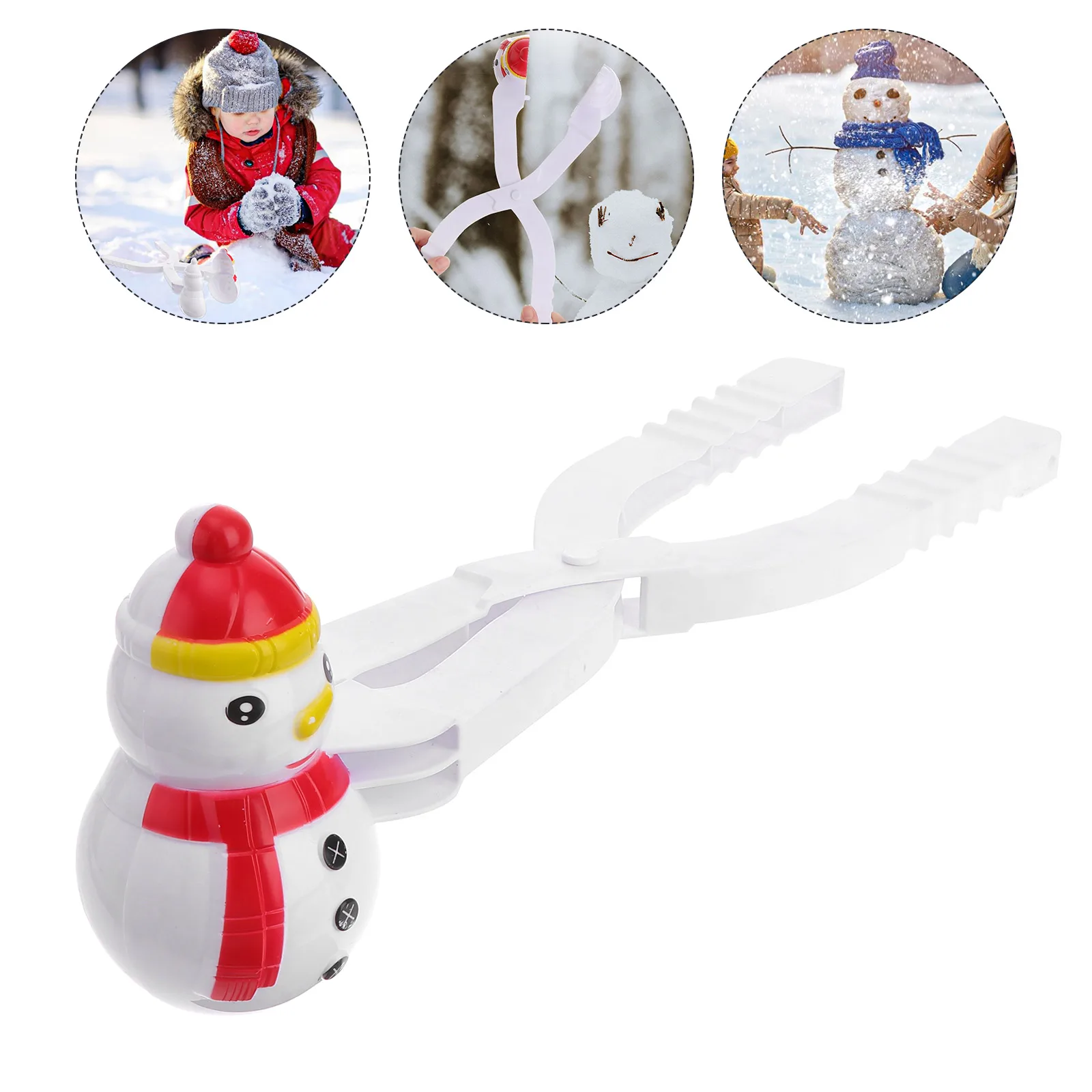 

2PCS Maker Fun Snowman Shape Clips Snow Ball Toys with Non-slip Handle for Kid's Snow Ball Fights Random Color