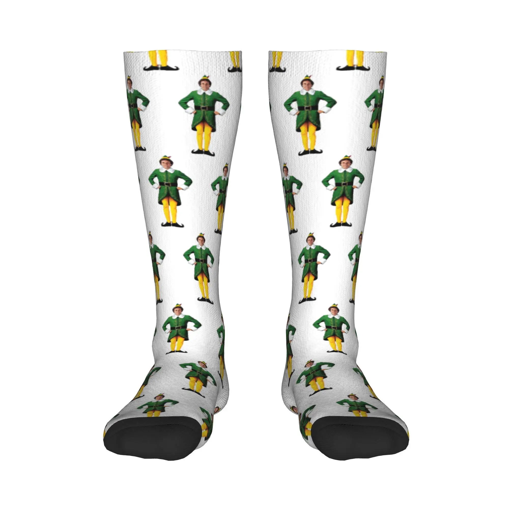 Crew Stockings Buddy the Elf, Christmas Movie, Arms Akimbo Will Ferrell Socks Harajuku Funny Hip Hop Long Socks for Men Women