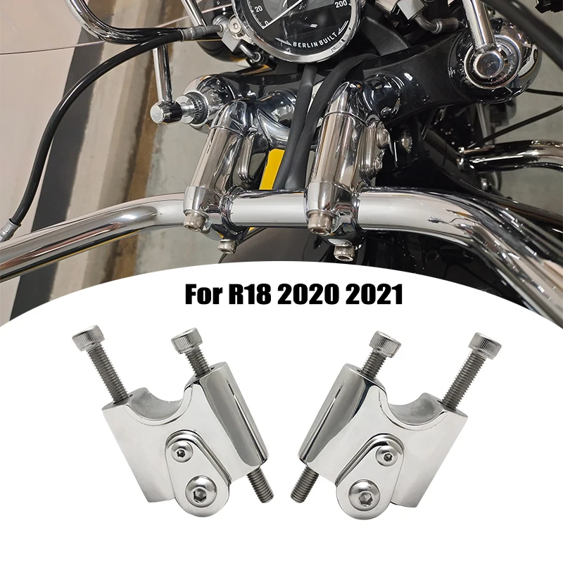 

For BMW R18 R 18 2020-2022 2021 Motorcycle Chrome Aluminum Handlebar Riser Bar Mount Handle Clamp Mounting Lift Clamp Adapters