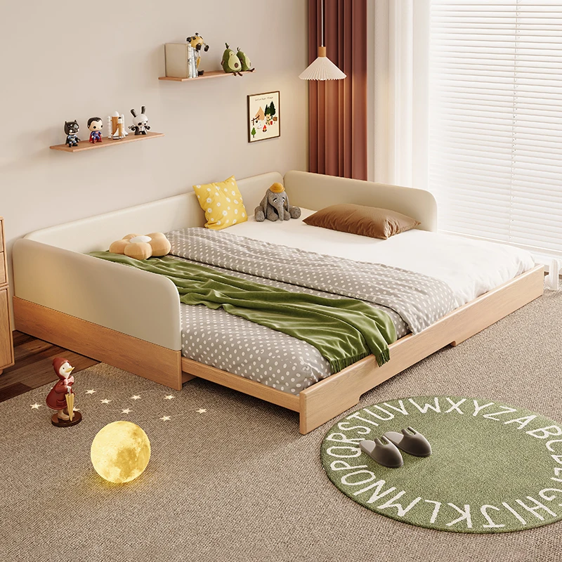 #t* forChildren's bed pull solid wood bed baby splicing bed a