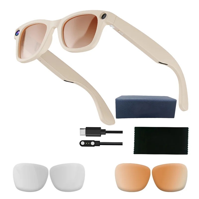

Intelligent 800W Pixel Glasses Bluetooth AI HD Video Recording Voice Call Translation Photochromic Lens Size M-B60B