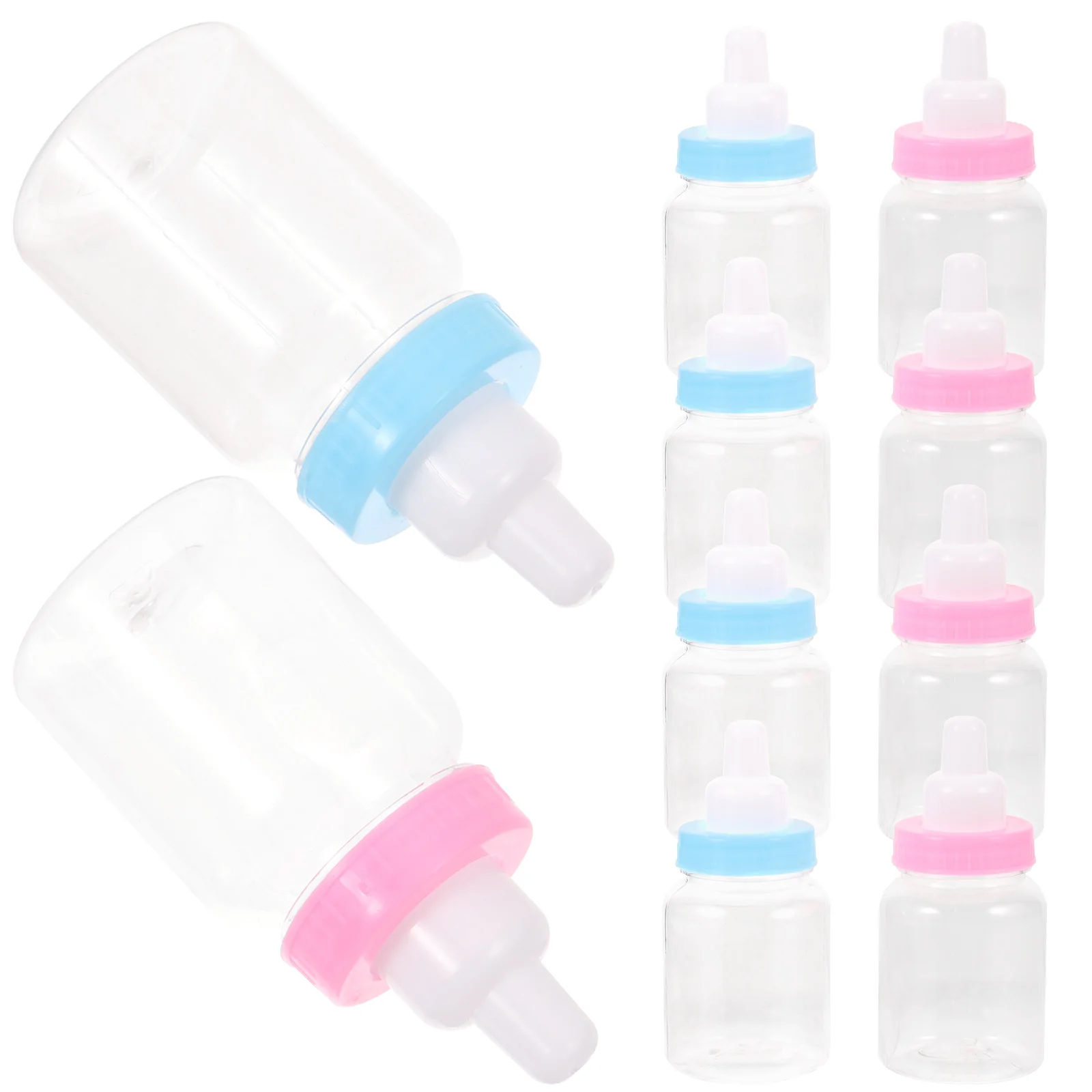 

12 Pcs Decorative Small Bottles Mini Feeding Baby Shower Candy Boxes Gifts Party Favors Plastic Chocolate Storage