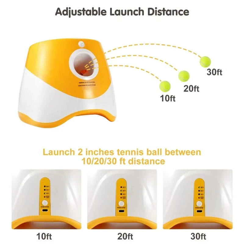 Outdoor Pet Automatic Tennis Ball Launcher Dog Training Toys Interactive Fetch Throwing Ball Machine