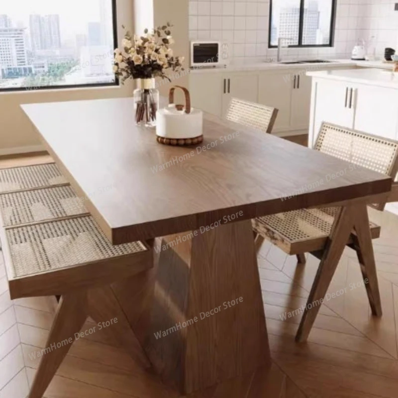 

Nordic Solid Wood Dining Tables Minimalism Living Room Tea Coffe Dining Tables Household Elegance Home Furniture Esstisch HQ40CZ