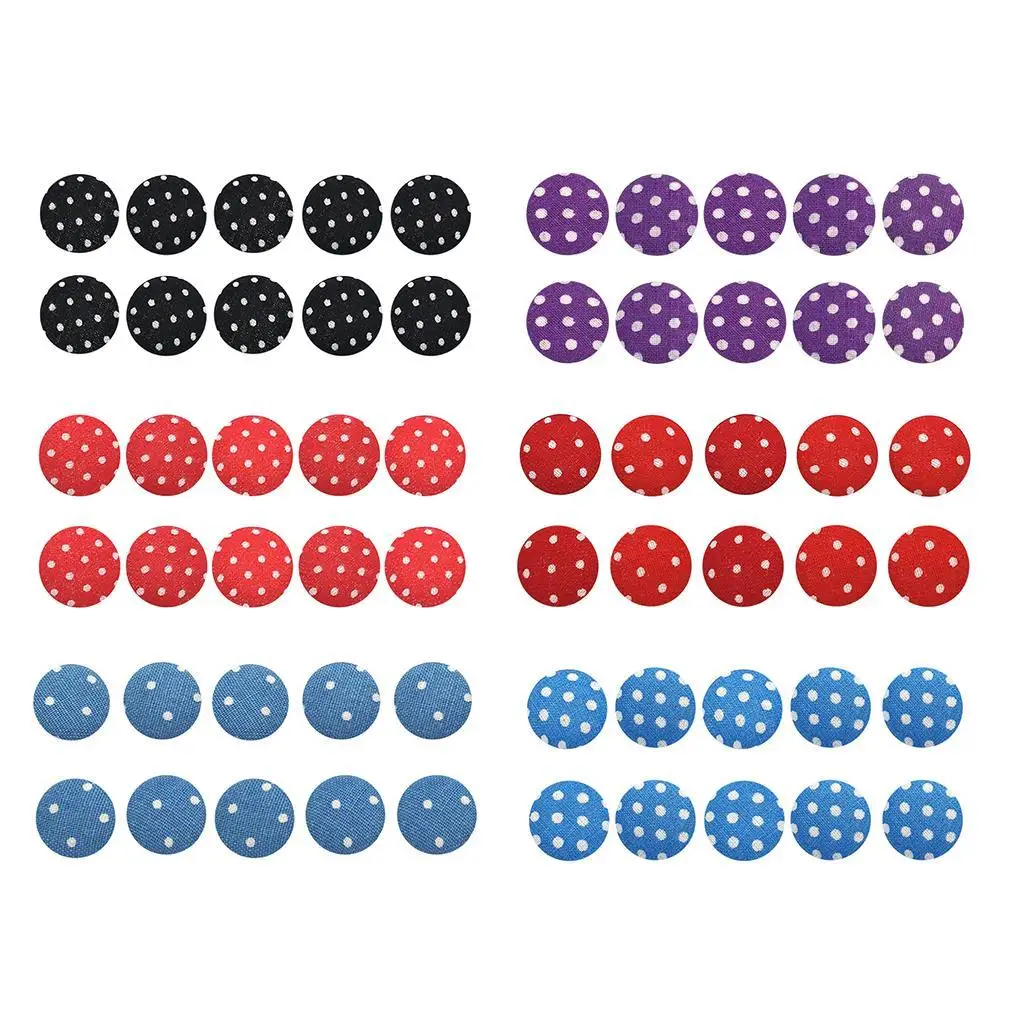 Printed Pattern Fabric Covered Buttons Decorative Mushroom Sewing Craft for Costumes Clothes and Crafts