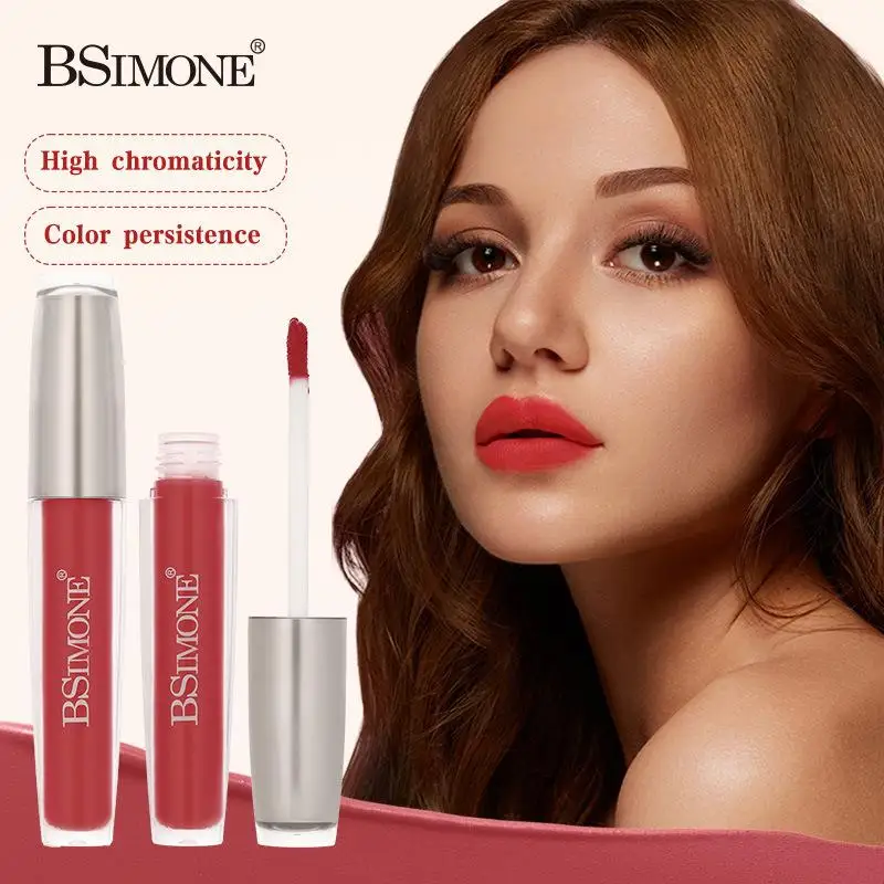 Nuovo Lucidalabbra Opaco BSIMONE 2026, Rossetto Impermeabile Idratante a Lunga Durata, Non Macchia, Nude, per Natale e San Valentino