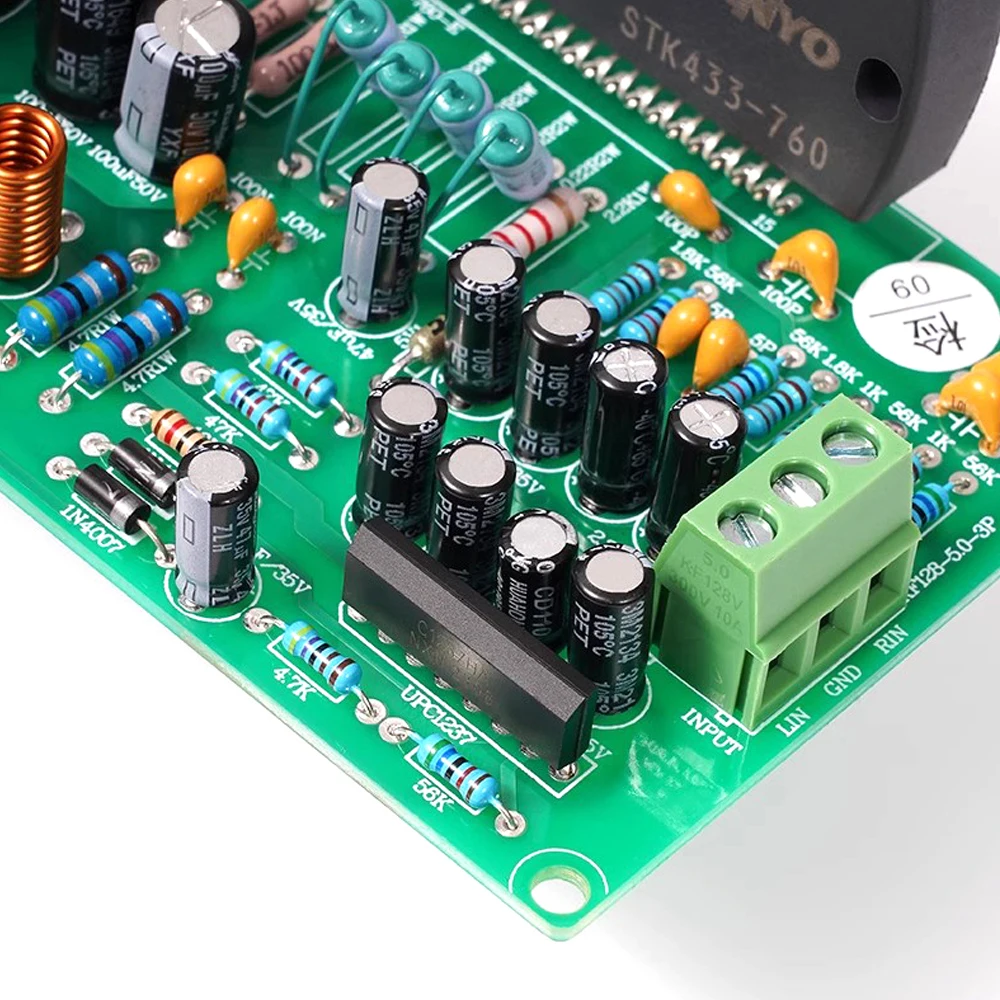 1pc STK433-760 Thick Film 50WX2 HIFI Amplifier Finished Board