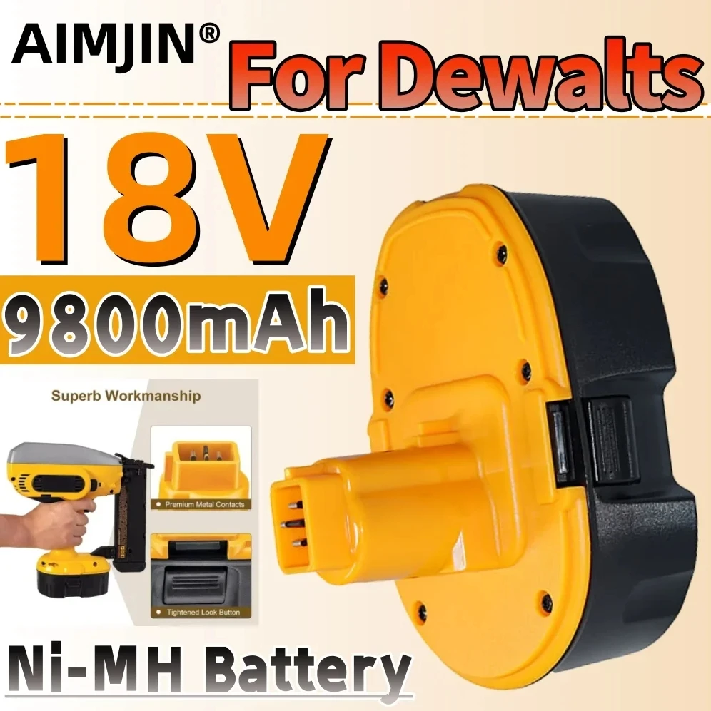

Power Tool for Dewalt New 18V 9.8Ah Ni-MH DC9096 DE9039 DE9095 DW9098 DE9503 DW9096 Replacement Battery