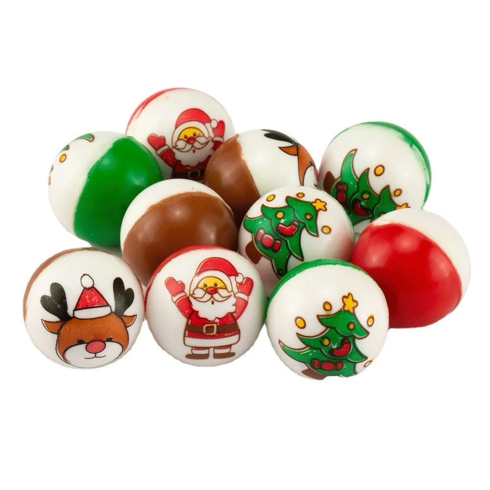 Bolas de juguete hinchables de Navidad para niños, pelota de goma elástica para niños, regalo de Navidad, 29mm