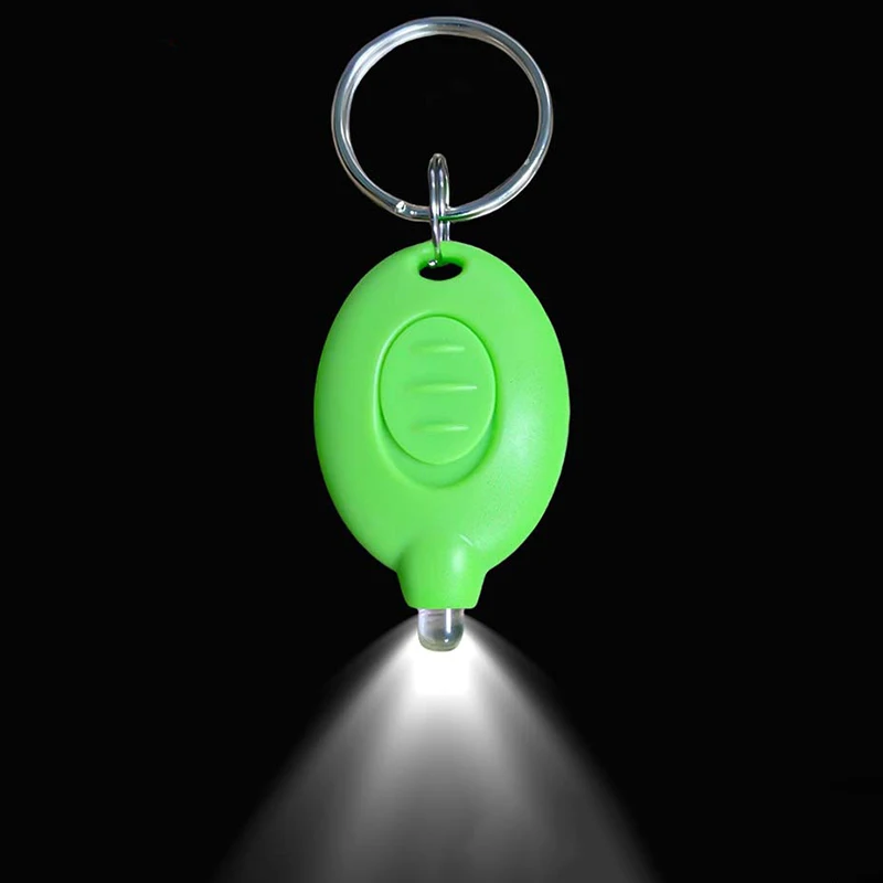 2PCS Mini Keychain LED Flashlight UV Torch Keyring Lamp Button Battery Lanterns White Light Children's Outdoor Light Torch