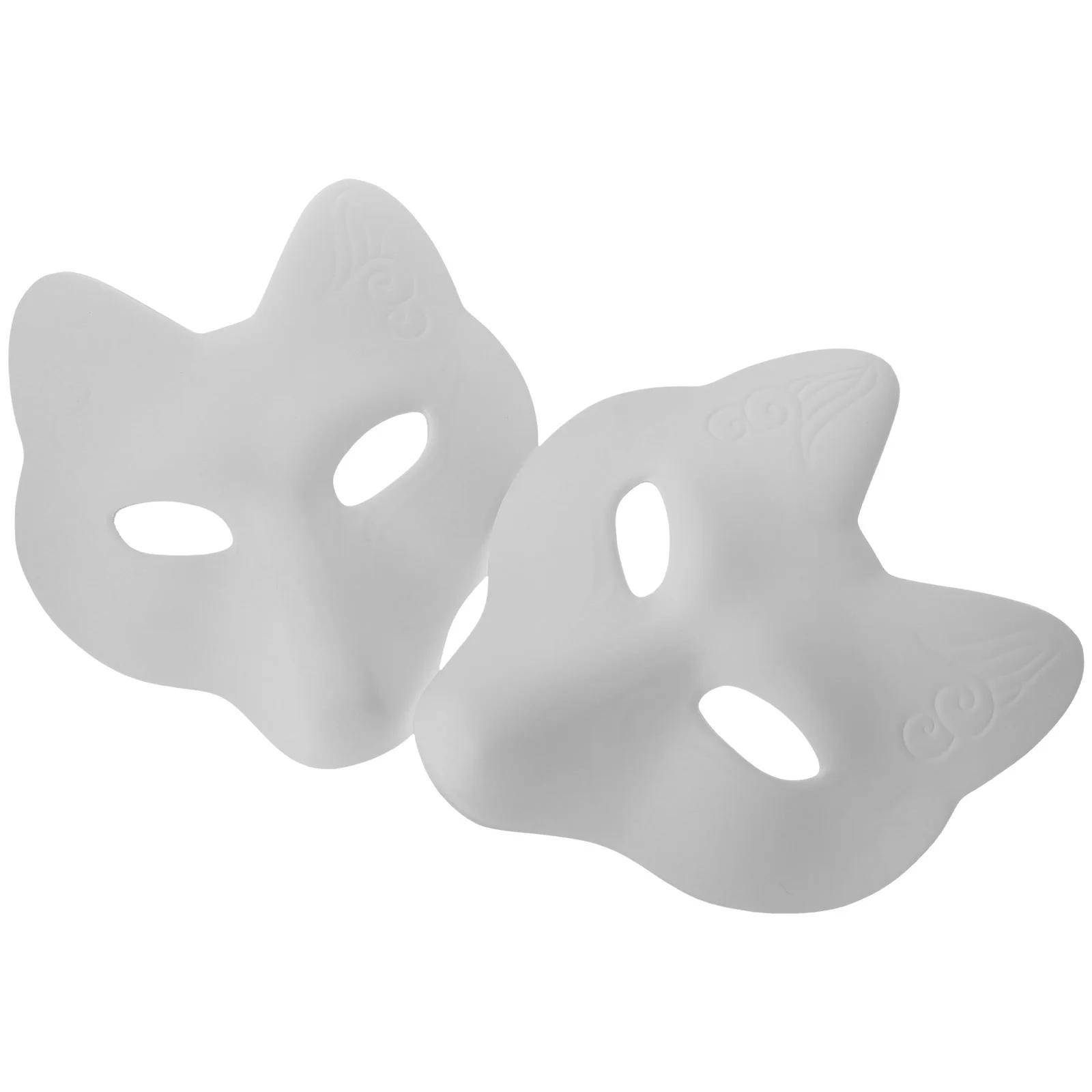 2 Pcs Cosplay Mask DIY Fox Face for Kids Halloween Party Decoration Decorate White