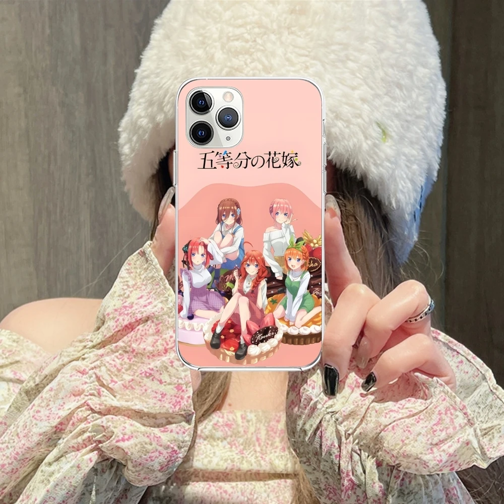Cute Nakano Nino Mobile Cell Phone Case for iPhone 15 14 13 12 11 X XR XS 8 Pro Max Plus Mini Clear Transparent Cover Shell image 2