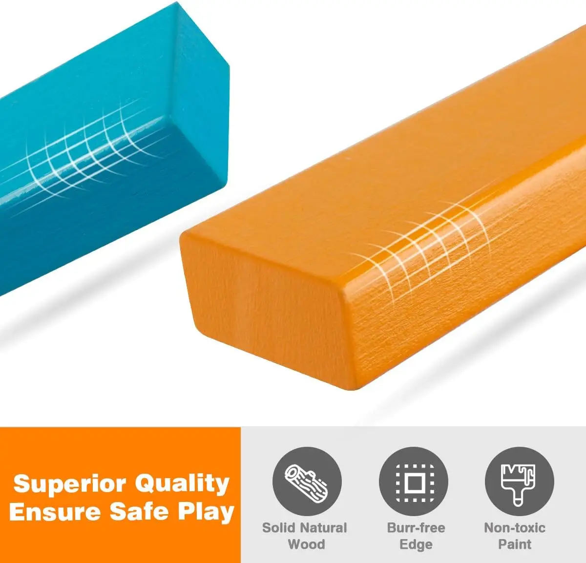 Wooden Blocks Stacking Game with Storage Bag, Toppling Colorful Tower Building Blocks Balancing Puzzles Montessori Toys Learning