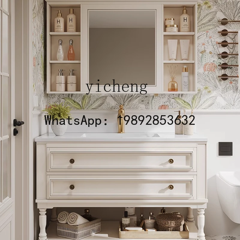 AA  wash basin cabinet floor-to-ceiling  bathroom combination face wash solid wood wash table