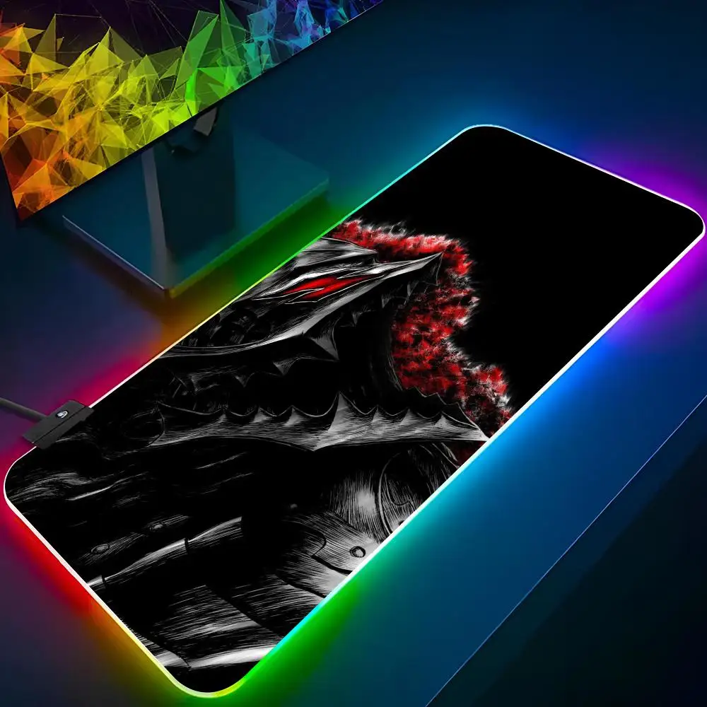 BerserkS Mouse Pad Xxl Laptop Mat Gaming Rgb Mousepad Backlit Keyboard Gamer Girl video game Table Pads Deskpad