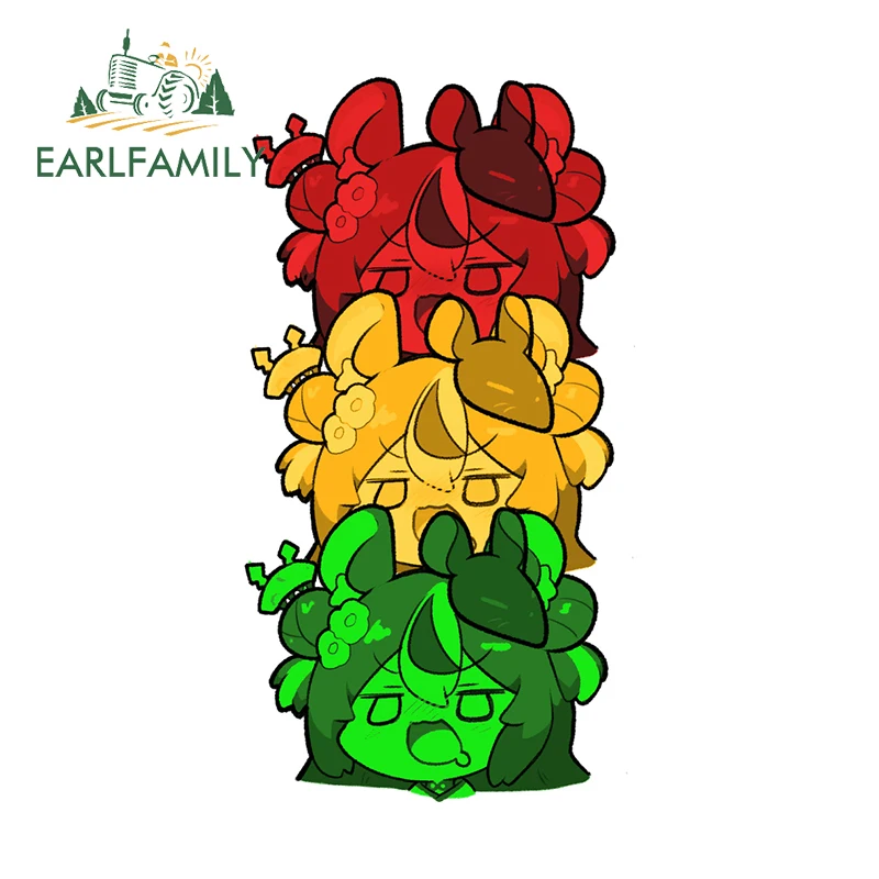 EARLFAMILY 13 سنتيمتر x 9 سنتيمتر لطيف أنيمي كومة سيارة ملصق لطيف تشيبي Kawaii الإبداعية ملصق مائي سباق الانجراف الكرتون السيارات الديكور