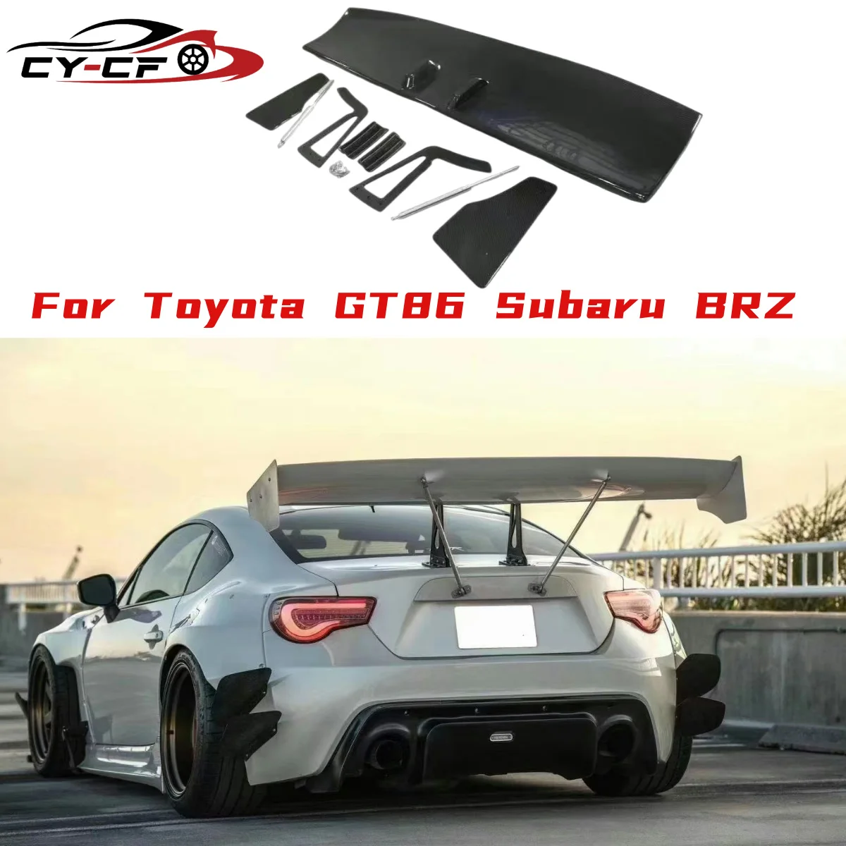 Carbon Fiber Rocket Bunny Style Rear Wing for Toyota GT86 ZN6 BRZ ZD6 Universal Car FR-S Trunk Spoiler Splitter GT Wing