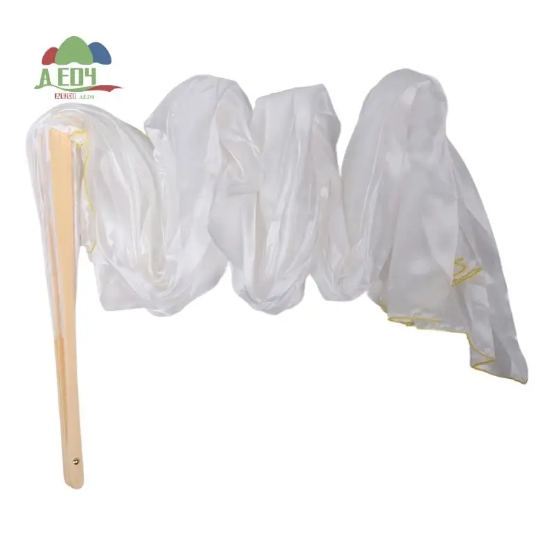

AED4-100% Silk Unisex Chinese Silk Veil Dance Fans 1Pcs Belly Dance Fans White Color 180X90cm