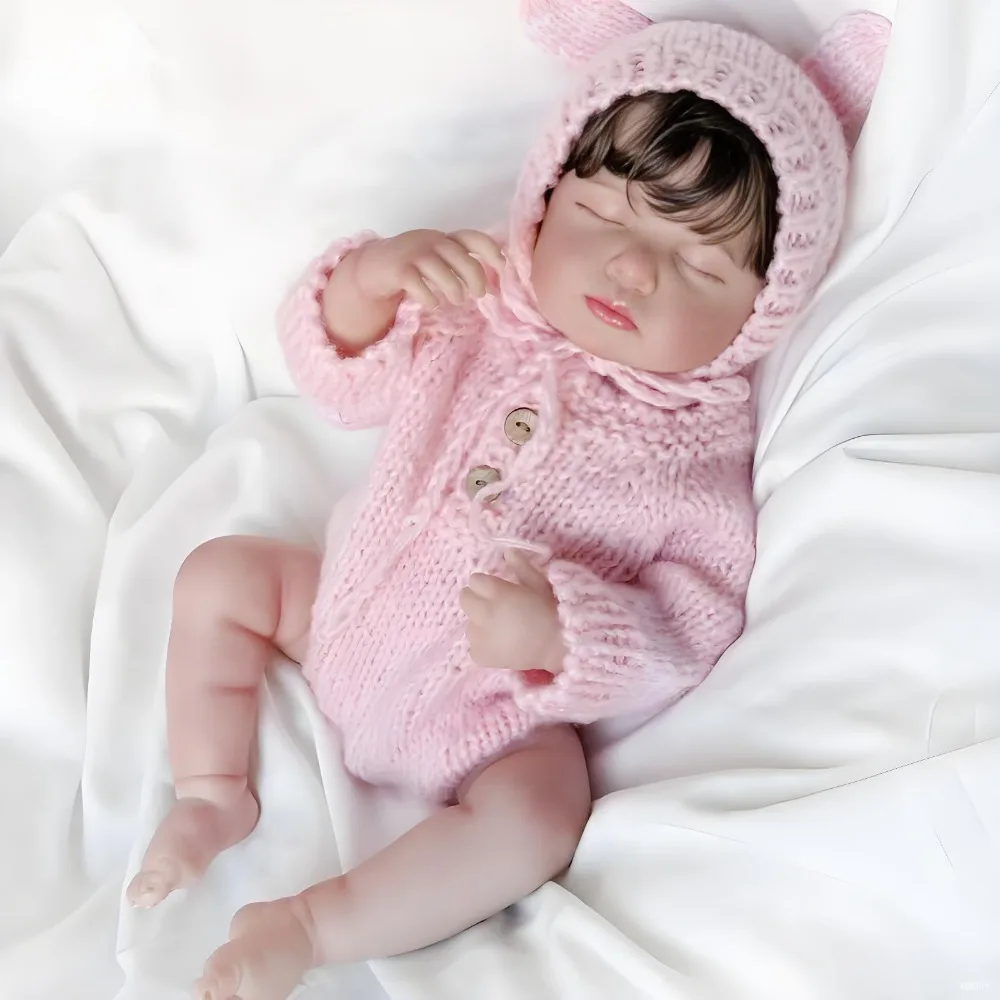 

19Inch NEW Arrival Loulou Full Vinyl Reborn Baby Doll Multiple Layers Painting 3D Skin with Visible Veins Newborn Sleeping Dolls