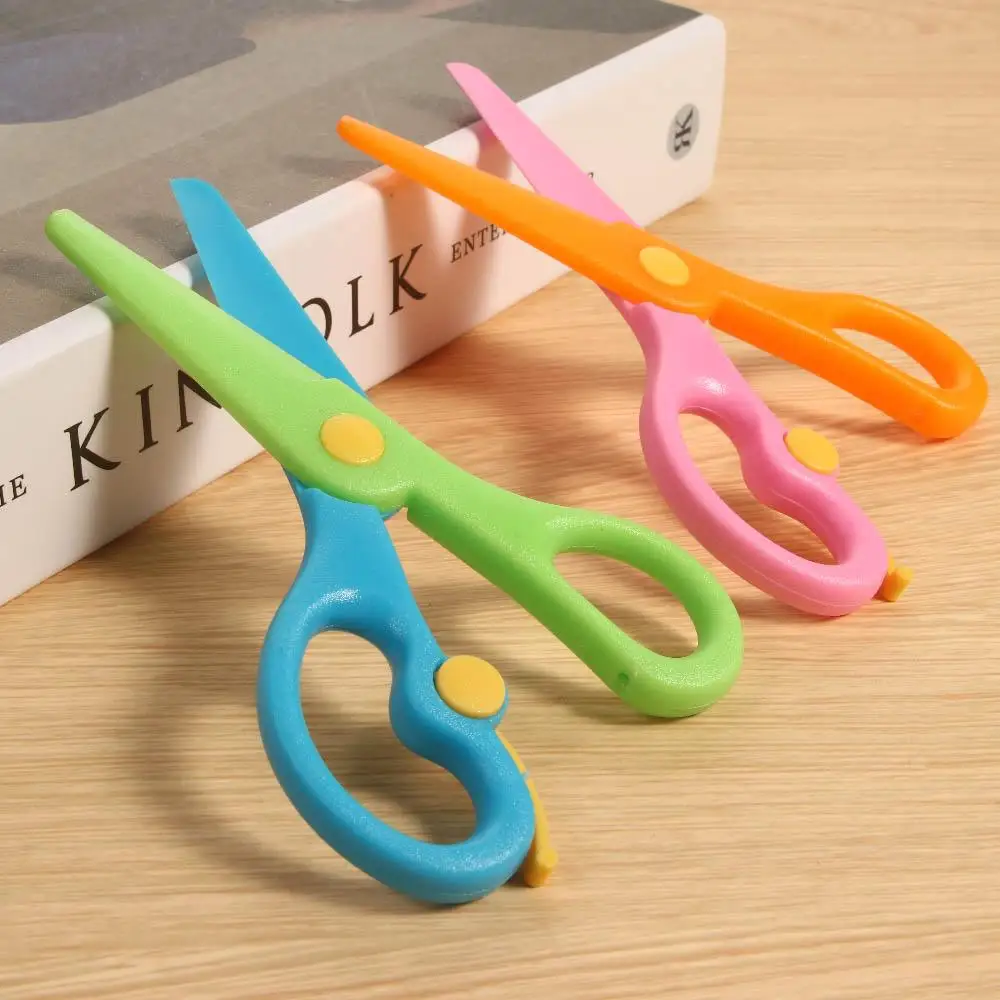 Kindergarten Shear Album Cut Handicraft Stationery DIY Tool Plastic Scissors Round Head Scissors Art Scissors Paper Cutting