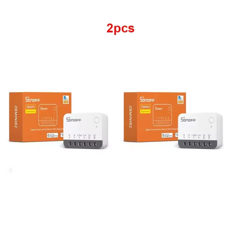 SONOFF ZBMINIR2 Zigbee Mini Smart Switch Smart Home Stroomonderbreker Afstandsbediening via eWeLink Compatibel met Zigbee Hubs
